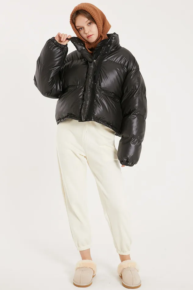 Storets Harlow Faux Leather Puffer Jacket Women Jackets and Coats