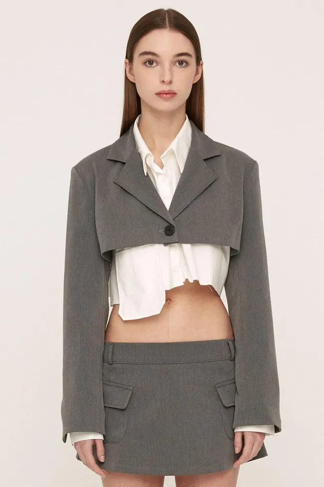 Storets Iris Micro Cropped Jacket Women Blazer Storets Iris Micro Cropped Jacket Women Blazer