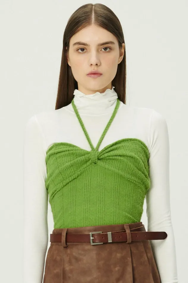 Storets Isabella Front Knot Knitted Top Women Crop Tops