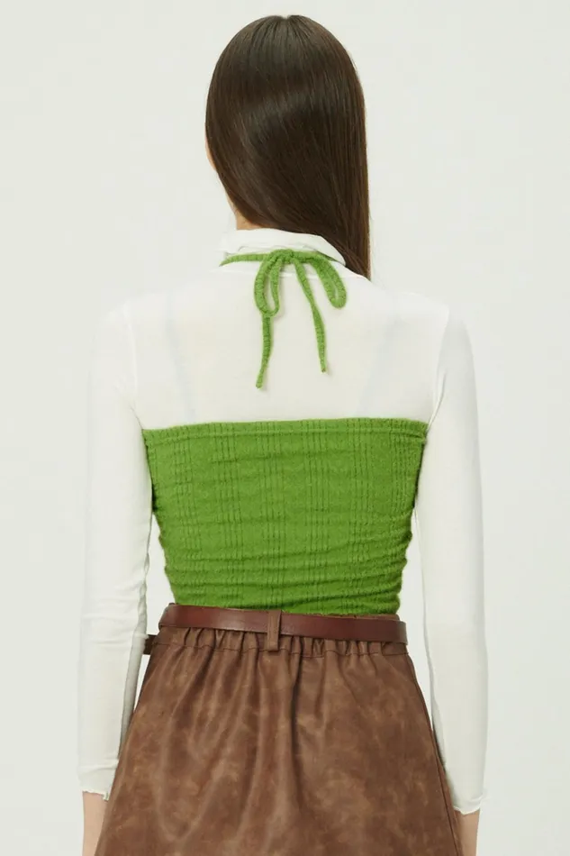 Storets Isabella Front Knot Knitted Top Women Crop Tops