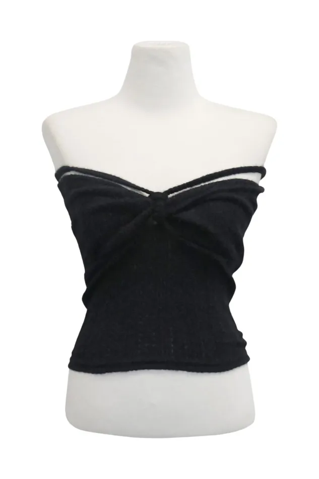 Storets Isabella Front Knot Knitted Top Women Crop Tops
