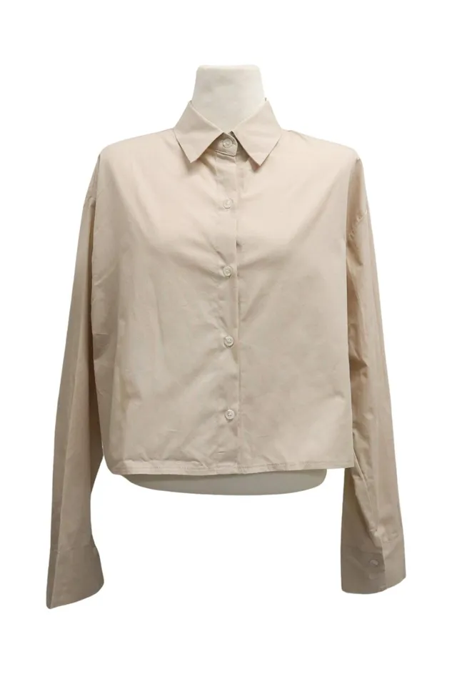 Storets Lucy Open Back Crop Shirt Women Crop Tops