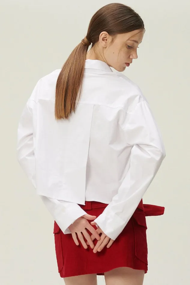 Storets Lucy Open Back Crop Shirt Women Crop Tops