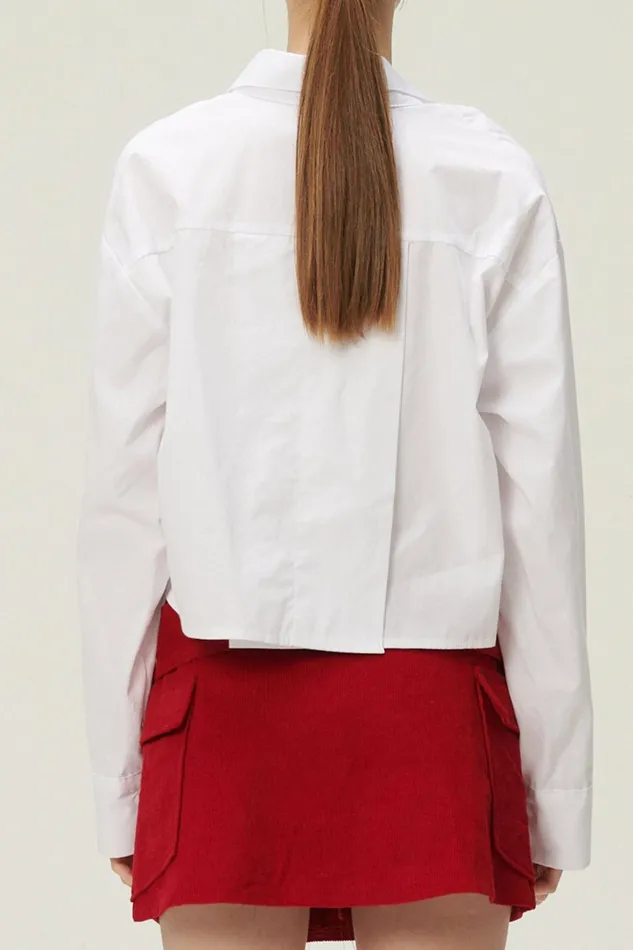 Storets Lucy Open Back Crop Shirt Women Crop Tops