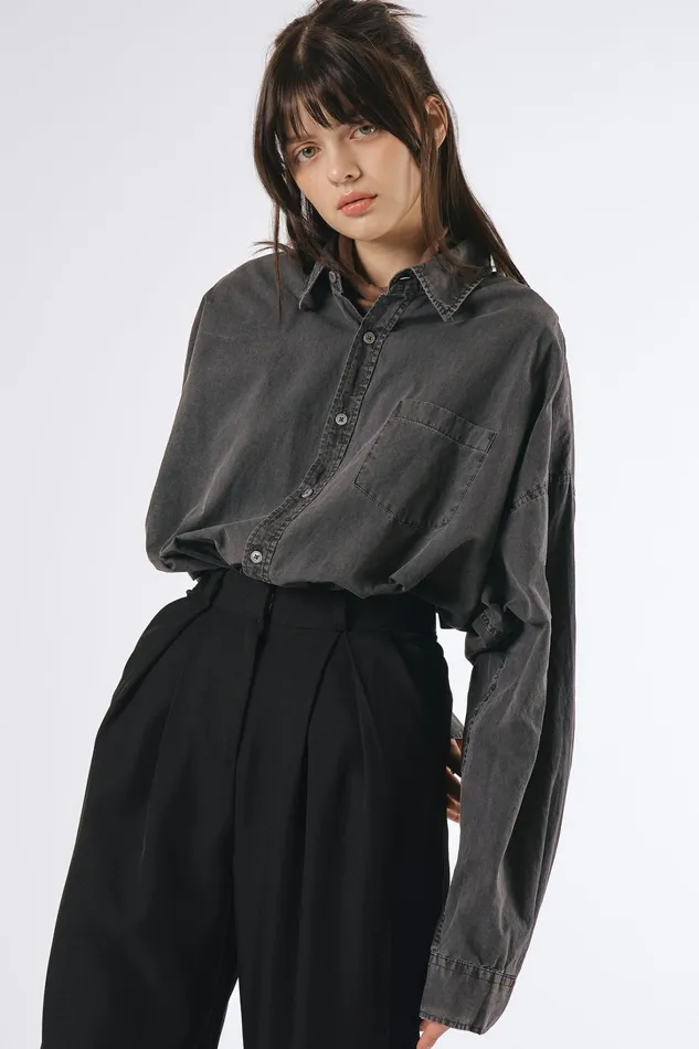 Storets Lydia Oversized Washed Shirt Women Shirts and Blouses