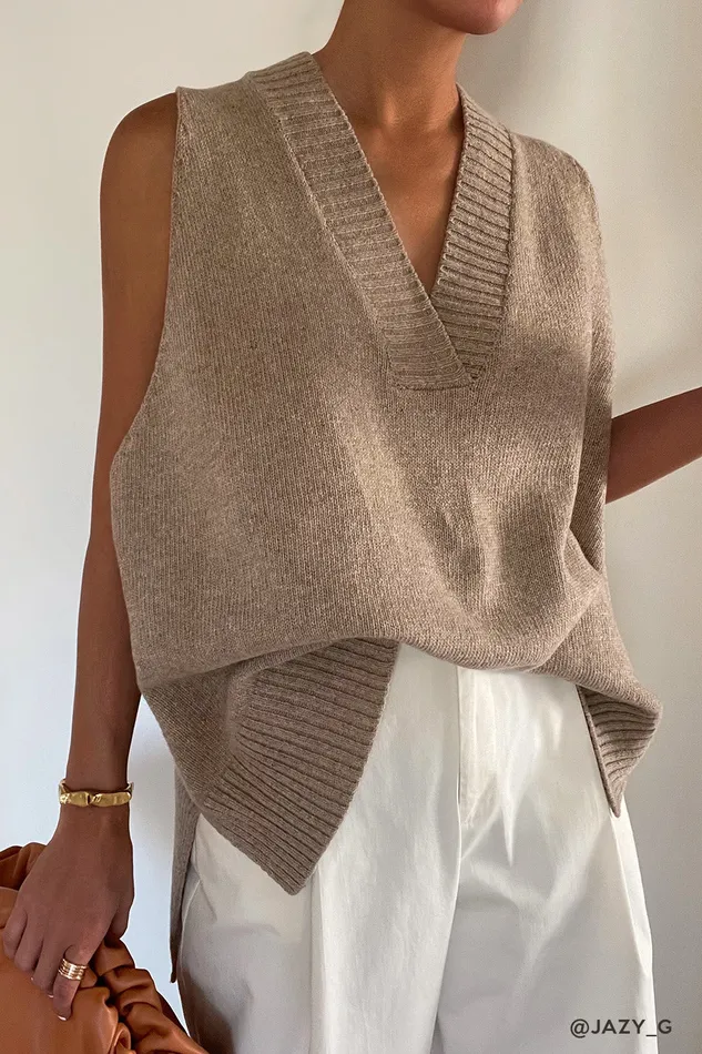 Storets Lyla Oversized Knit Vest Women Sweaters and Knitwears