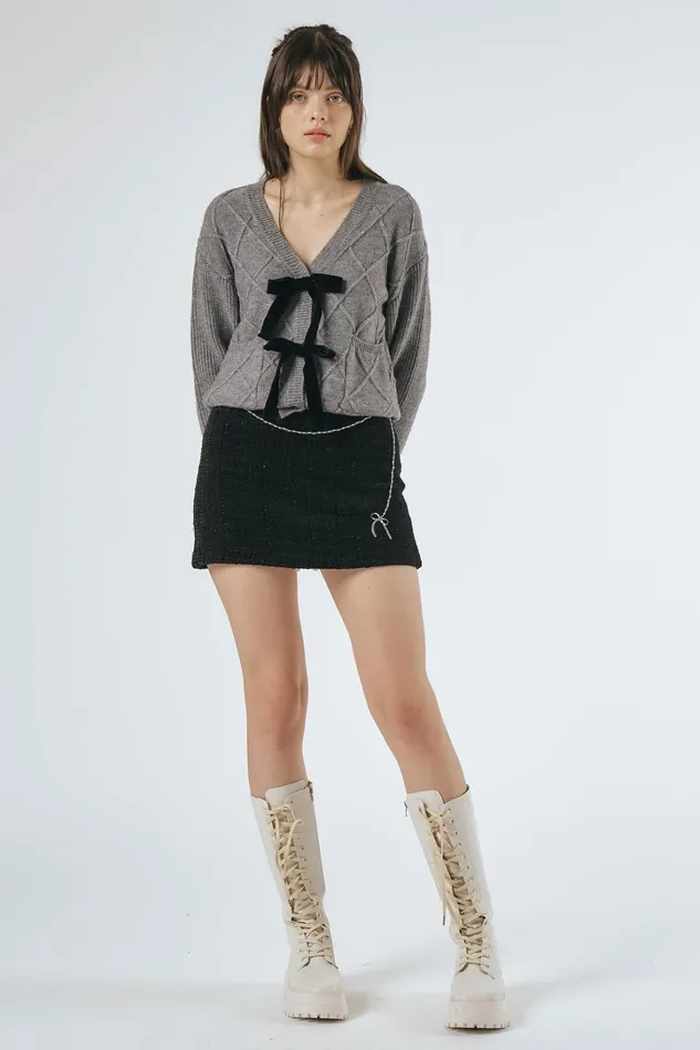 Storets Marley Sweater Jacket WBows Women Sweaters and Knitwears Storets Marley Sweater Jacket WBows Women Sweaters and Knitwears