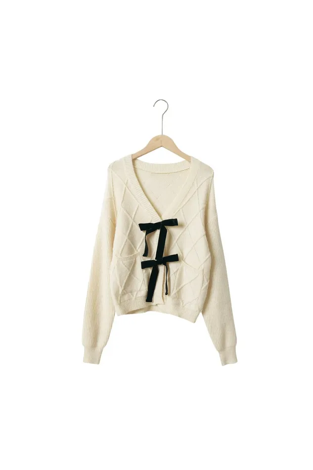 Storets Marley Sweater Jacket WBows Women Sweaters and Knitwears Storets Marley Sweater Jacket WBows Women Sweaters and Knitwears