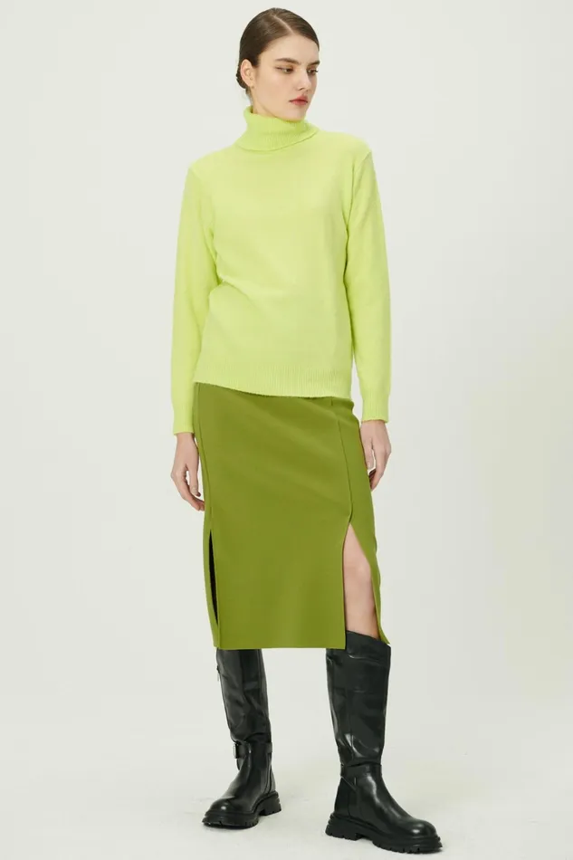 Storets Melissa Slit Front Stretch Skirt Women Skirts