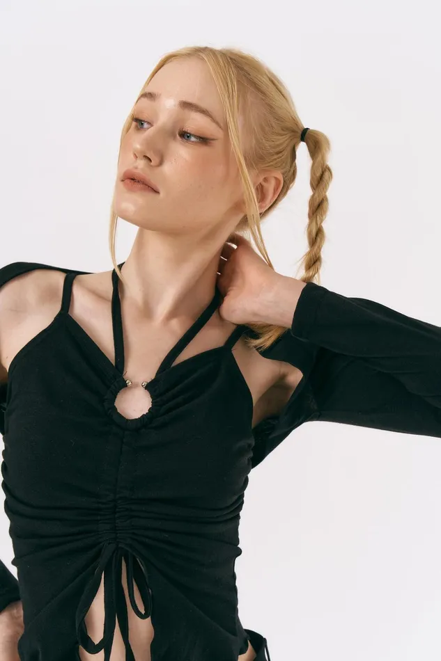 Storets Mindy Ruched Top And Cardi Set Women Tops