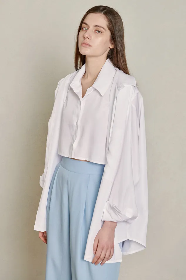 Storets MultiWay Layered Bamboo Shirt Women Shirts and Blouses