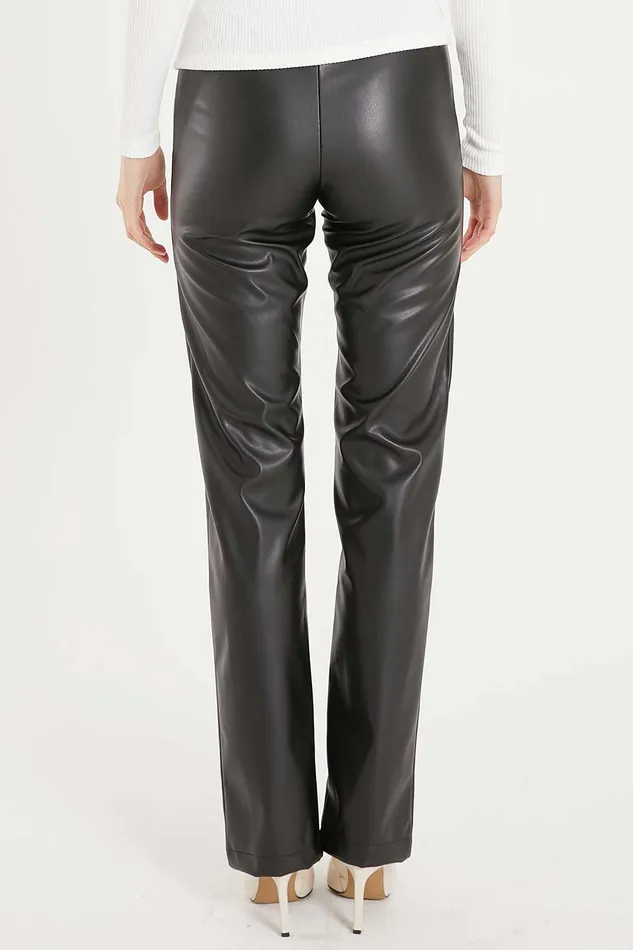 Storets Noor Front Slit Pleather Pants Women Trousers