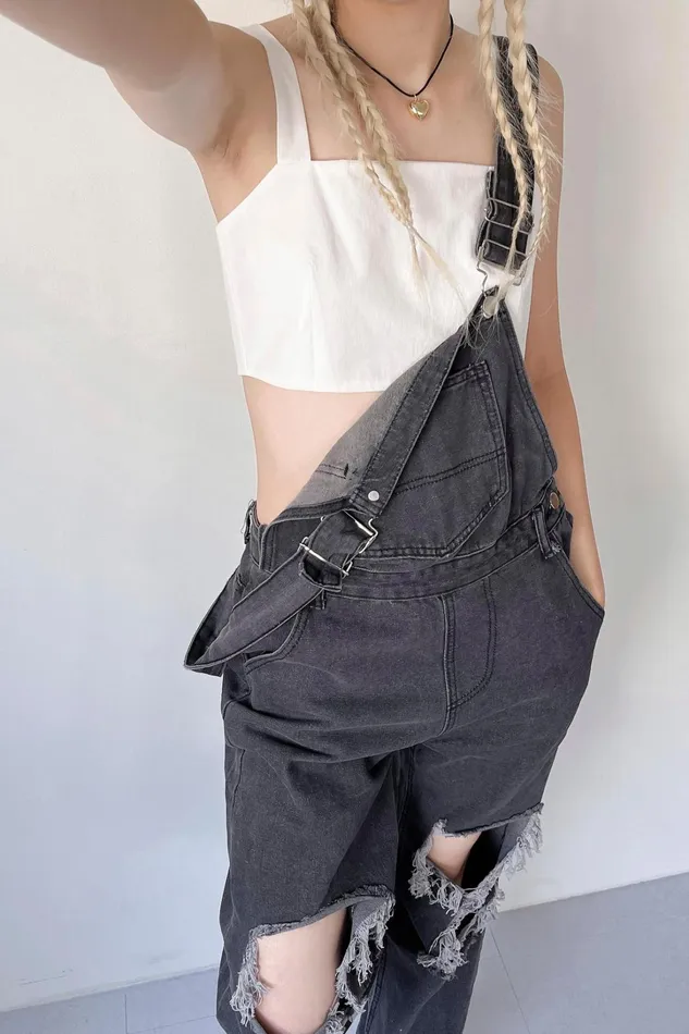 Storets Nora Cut Out Overalls Women Jeans Storets Nora Cut Out Overalls Women Jeans
