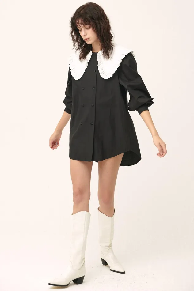 Storets Penelope Puff Sleeve ShirtDress Women Mini Dresses Storets Penelope Puff Sleeve ShirtDress Women Mini Dresses