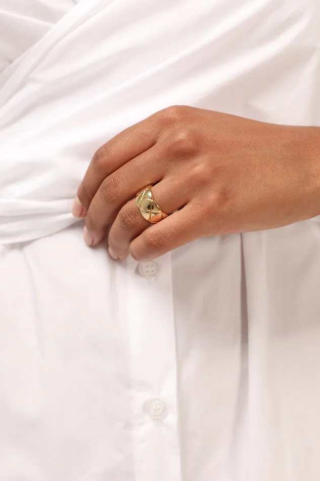 Storets Quilted Statement Ring Women Jewelry