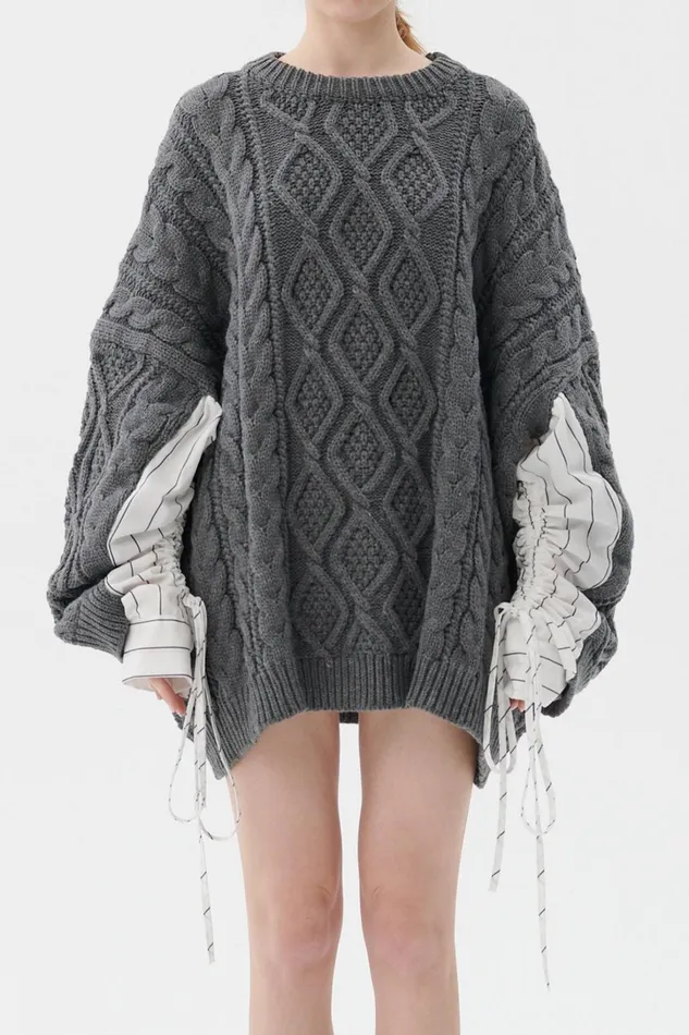 Storets Sadie Shirt Combo Knit Pullover Women Sweaters and Knitwears