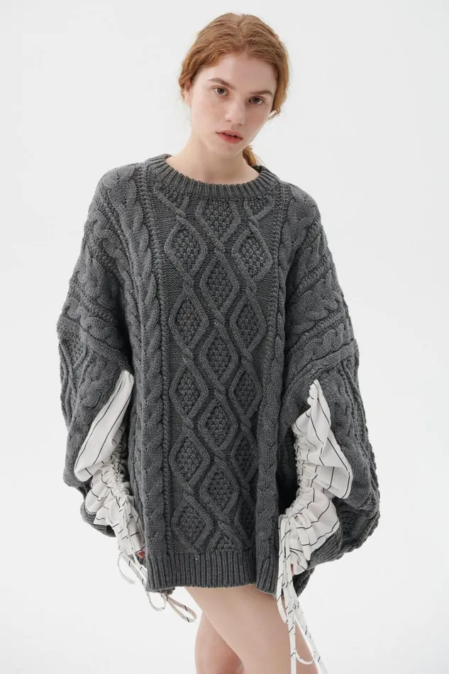 Storets Sadie Shirt Combo Knit Pullover Women Sweaters and Knitwears