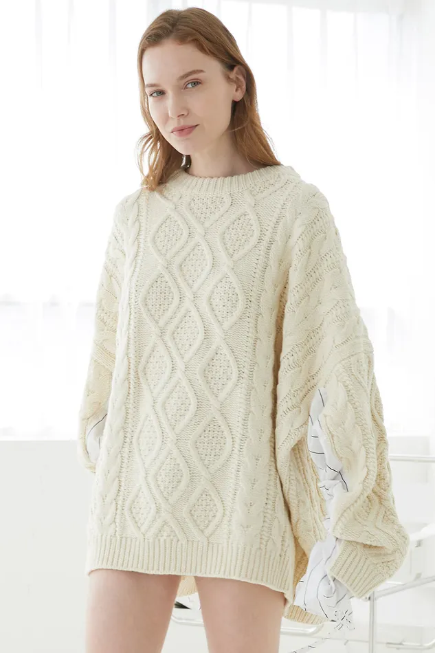 Storets Sadie Shirt Combo Knit Pullover Women Sweaters and Knitwears