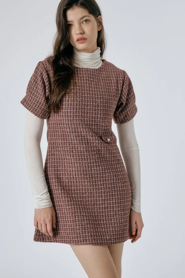 Storets Scarlett Tweed Mini Dress Women Mini Dresses Storets Scarlett Tweed Mini Dress Women Mini Dresses