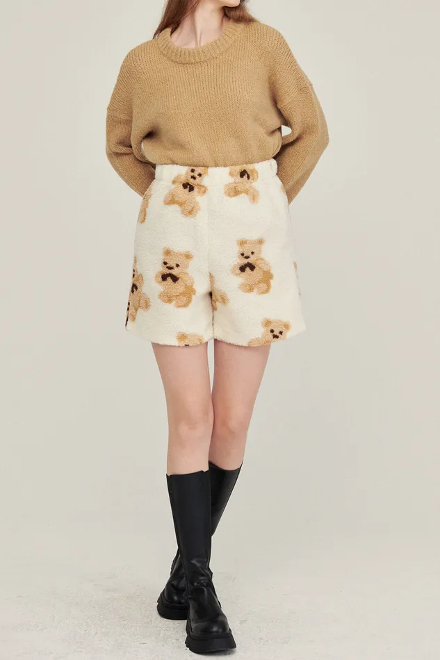 Storets Sunny Teddy Faux Shearling Shorts Women Shorts