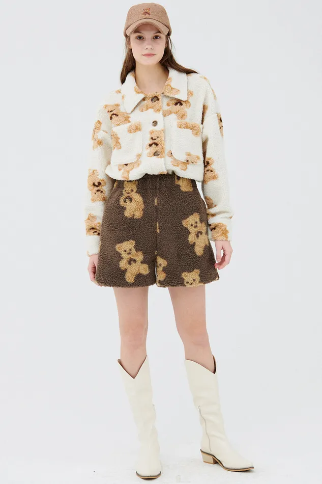 Storets Sunny Teddy Faux Shearling Shorts Women Shorts