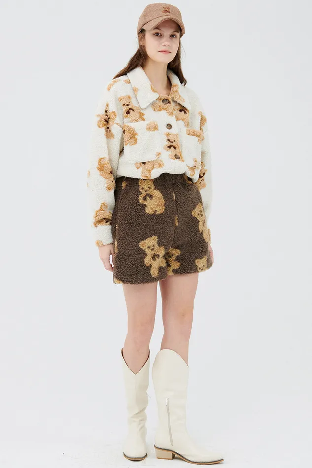 Storets Sunny Teddy Faux Shearling Shorts Women Shorts