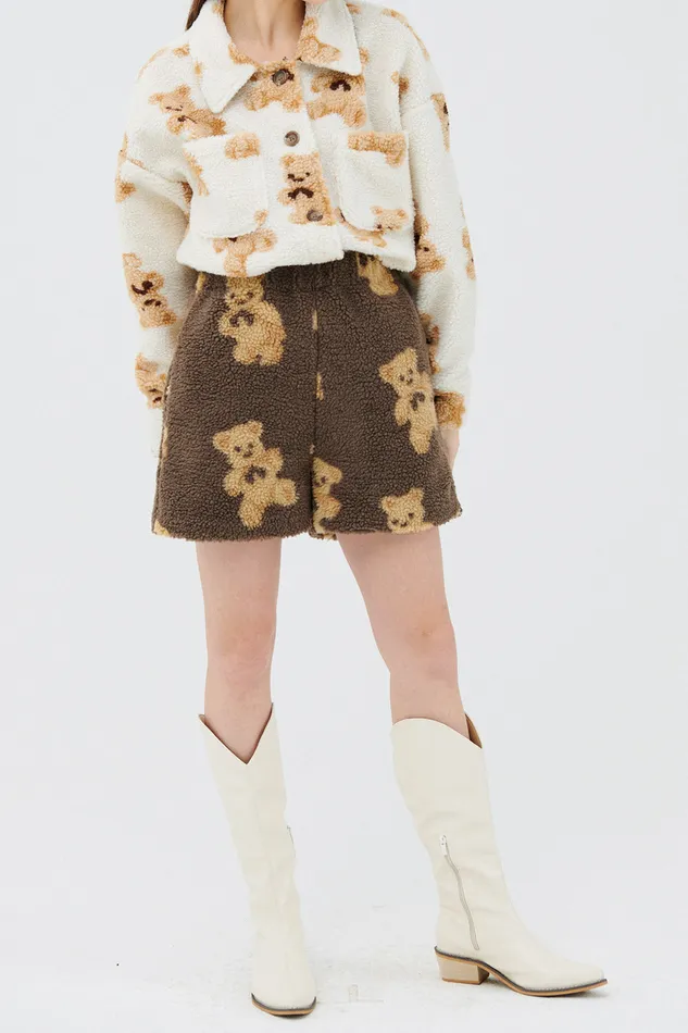 Storets Sunny Teddy Faux Shearling Shorts Women Shorts
