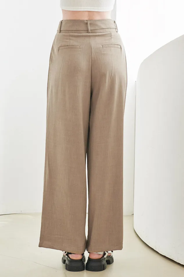 Storets Tammy Belted Pintuck Pants Women Trousers
