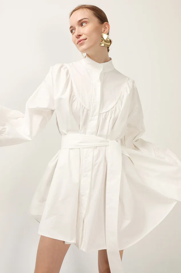 Storets Tori Piping Detail Shirt Dress Women Mini Dresses
