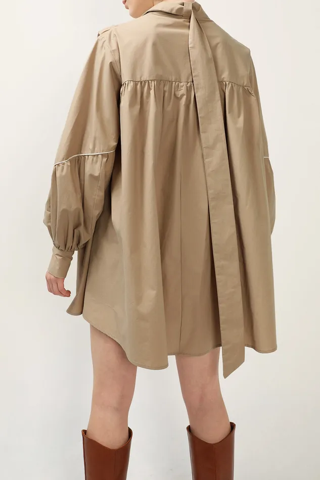 Storets Tori Piping Detail Shirt Dress Women Mini Dresses
