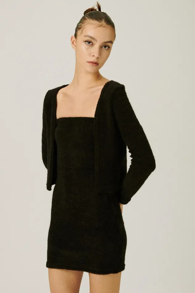 Storets Vera Fuzzy Cardi And Dress Set Women Cardigan