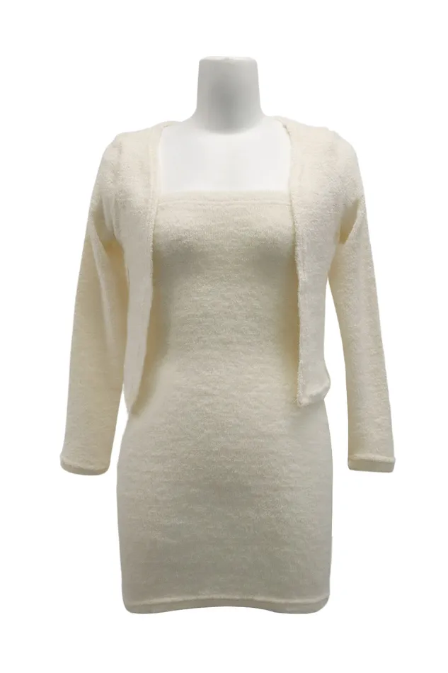 Storets Vera Fuzzy Cardi And Dress Set Women Cardigan