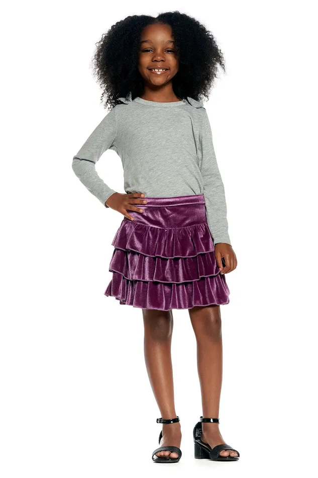 Stretch Velvet Flouncy Skort Bottoms Chaser Brand Girls Stretch Velvet Flouncy Skort Bottoms Chaser Brand Girls
