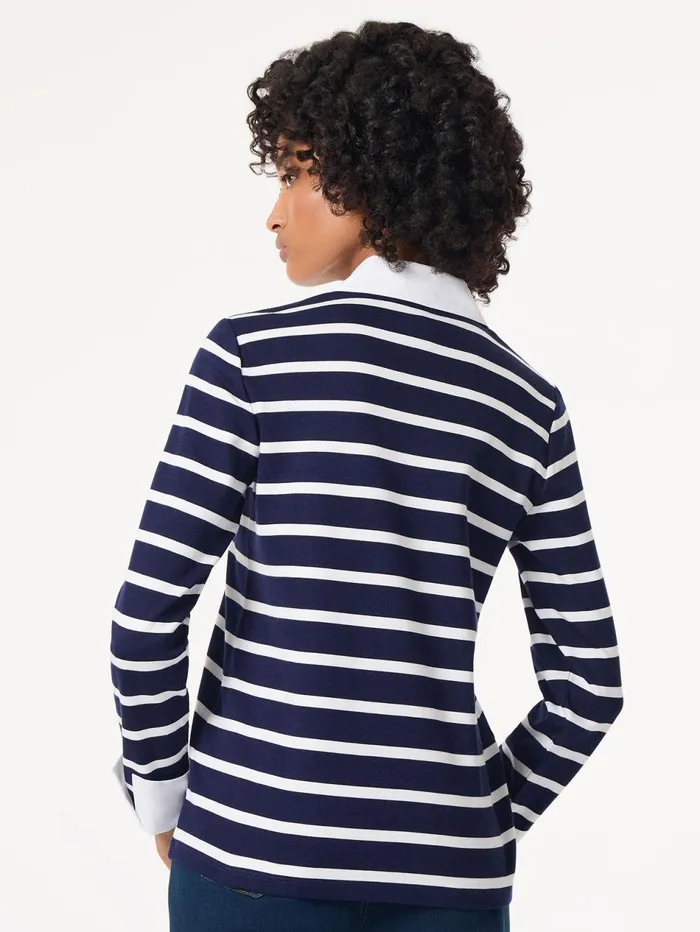 Striped Collared Twofer LayeredLook Top Women Jones New York Sale Striped Collared Twofer LayeredLook Top Women Jones New York Sale