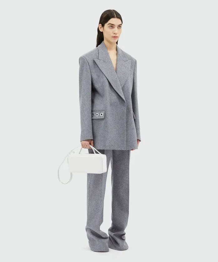 Structured Wool Jacket With Studs Women MSGM Blazers