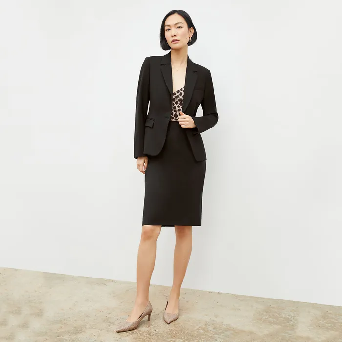 Suiting M M LaFleur Women The Yasmine Blazer 8211 Wool Twill Black