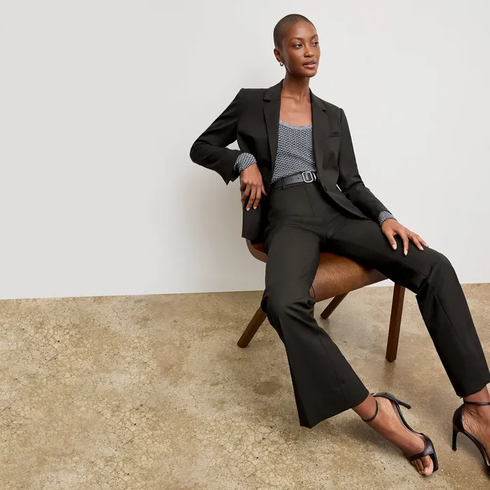 Suiting M M LaFleur Women The Yasmine Blazer 8211 Wool Twill Black