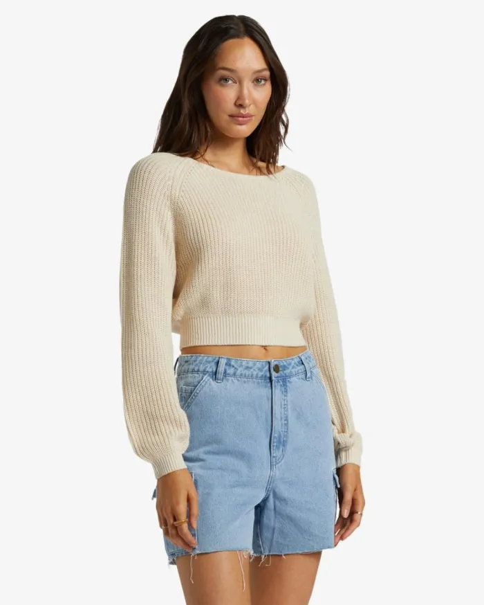 Sun Soaked VNeck Sweater Whitecap Women Billabong Sweaters
