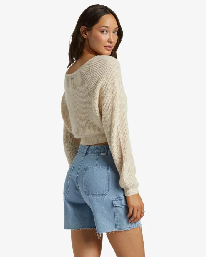 Sun Soaked VNeck Sweater Whitecap Women Billabong Sweaters