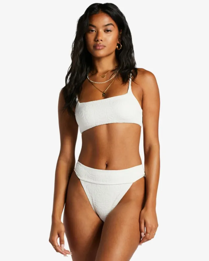 Sun Trip Tiki Zoe Crop Bikini Top Salt Crystal Women Billabong Bikinis