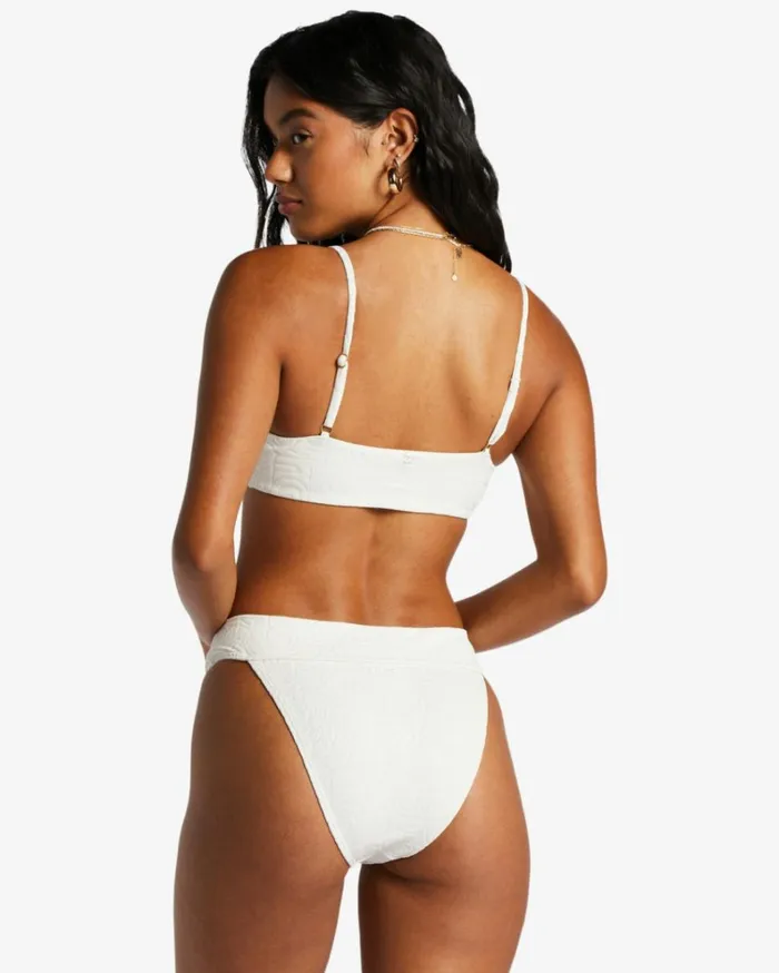 Sun Trip Tiki Zoe Crop Bikini Top Salt Crystal Women Billabong Bikinis