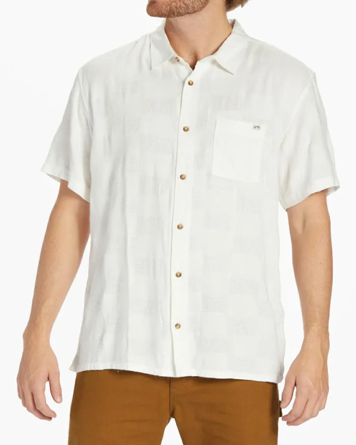 Sundays Jacquard Short Sleeve Shirt Off White Men Billabong Shirts