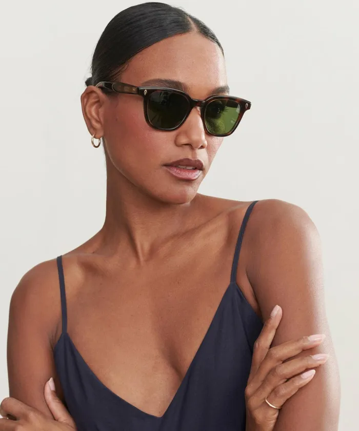 Sunglasses Women Jenni Kayne Broadway Sunglasses Spotted Brown Shellpure Green