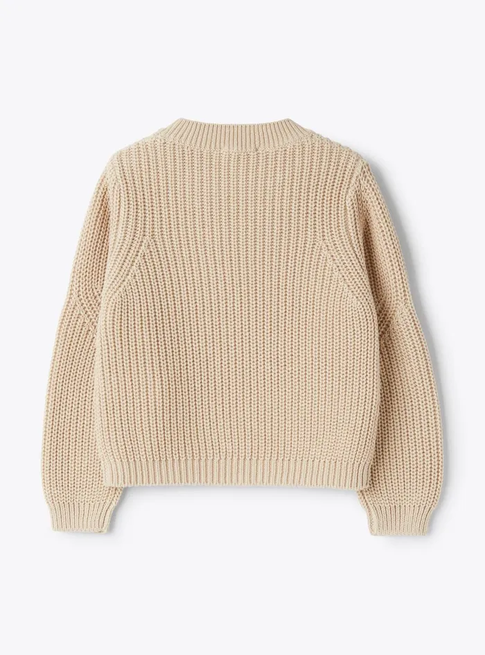 Sweaters And Cardigans Girl 216 Il Gufo English Rib Cotton Sweater