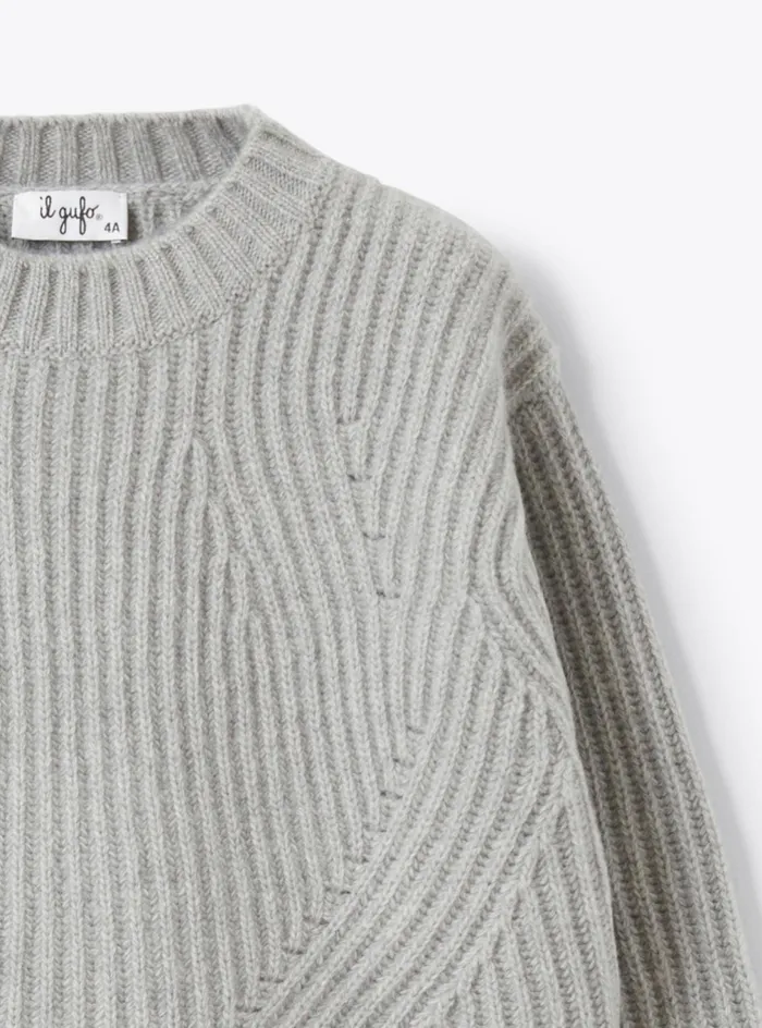 Sweaters And Cardigans Girl 216 Il Gufo English Rib Wool Sweater