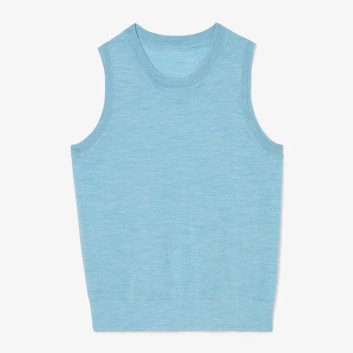Sweaters The Jamie Pointelle Tank 8211 Light Merino Morning Sky 8211 M M LaFleur Women
