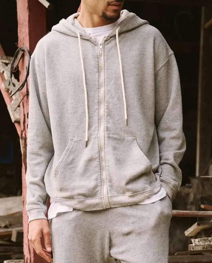Sweatshirts Men039s The Great The Men039s Zip Up Hoodie Varsity Grey