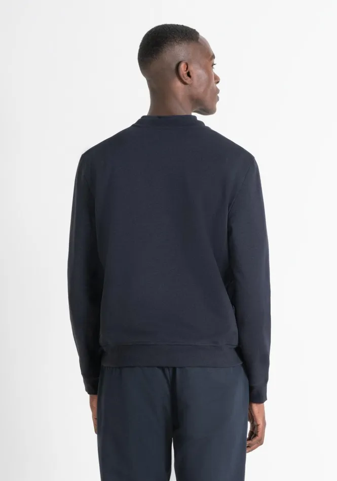 Sweatshirts Men Antony Morato Regular Fit Sweatshirt In Sustainable Blue Cotton Blend Fabric With Logo Blue Ink