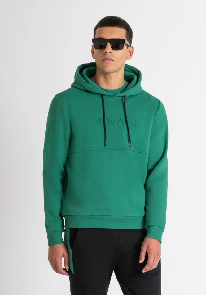 Sweatshirts Men Antony Morato Relaxed Fit Hoodie In Green Cotton Blend Sustainable Fabric Flag Green Sweatshirts Men Antony Morato Relaxed Fit Hoodie In Green Cotton Blend Sustainable Fabric Flag Green