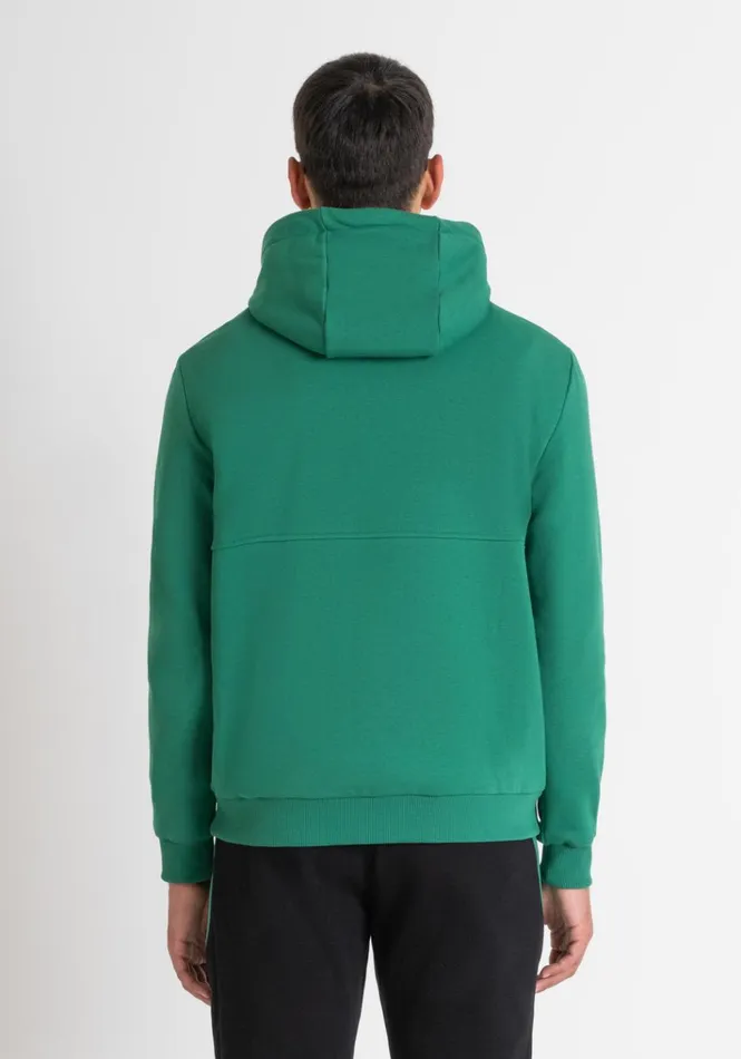 Sweatshirts Men Antony Morato Relaxed Fit Hoodie In Green Cotton Blend Sustainable Fabric Flag Green